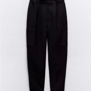 Zara Baggy Cargo Pants | Size 12 | Black Relaxed Fit